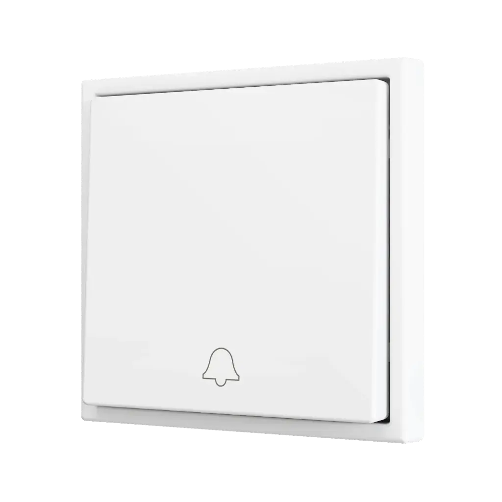 Zennio ZS70 - Soft drukknop - enkel 1-v - deurbel icoon (Mat wit)