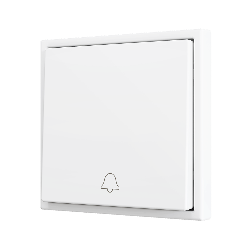 Zennio ZS70 - Soft drukknop - enkel 1-v - deurbel icoon (Mat wit)