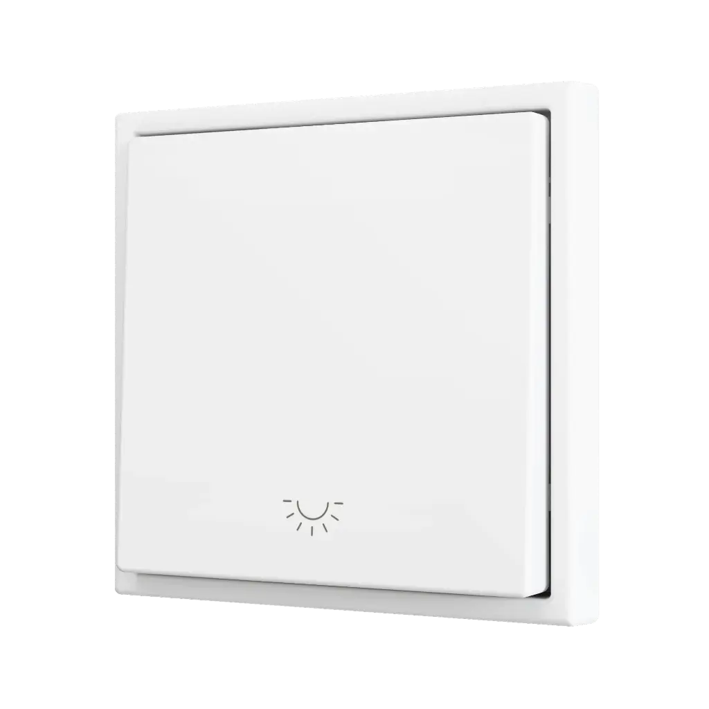Zennio ZS70 - Bouton poussoir Soft - simple 1-v - Icône de lumière (Blanc mat) - VPE=10