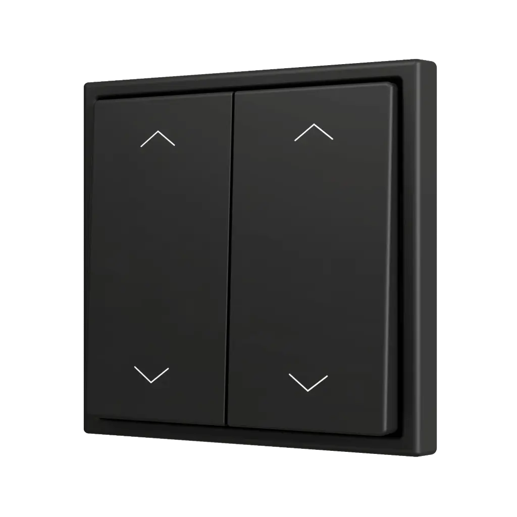 Zennio ZS70 - Bouton poussoir Soft - doublel 4-v - Icône de volet (Anthracite) - VPE=10