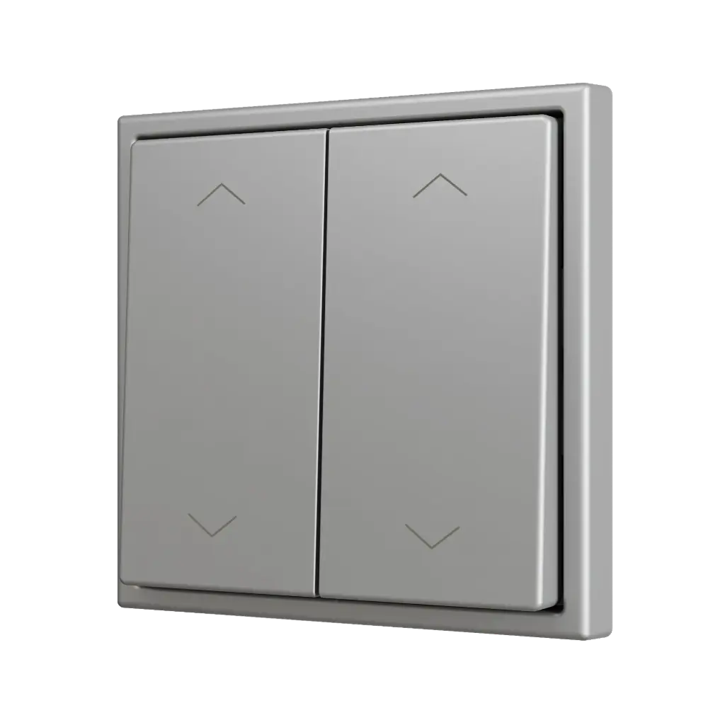 Zennio ZS70 - Bouton poussoir Soft - doublel 4-v - Icône de volet (Argent) - VPE=10