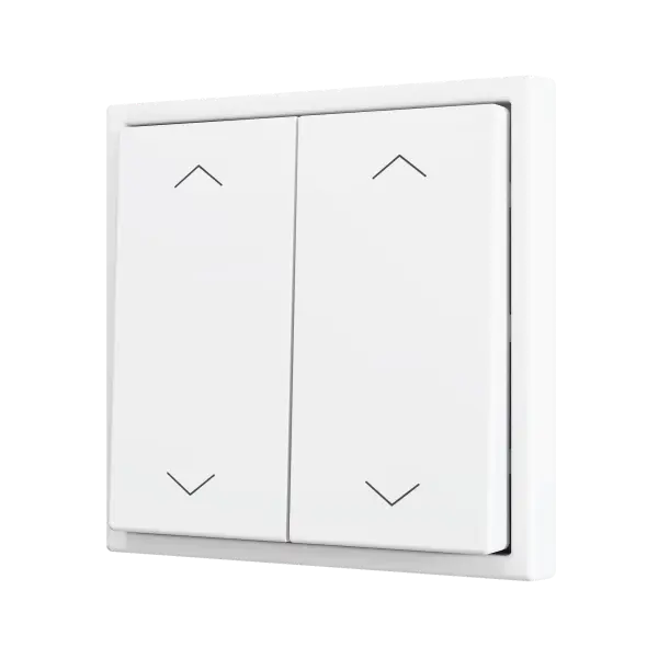 Zennio ZS70 - Bouton poussoir Soft - doublel 4-v - Icône de volet (Blanc mat) - VPE=10