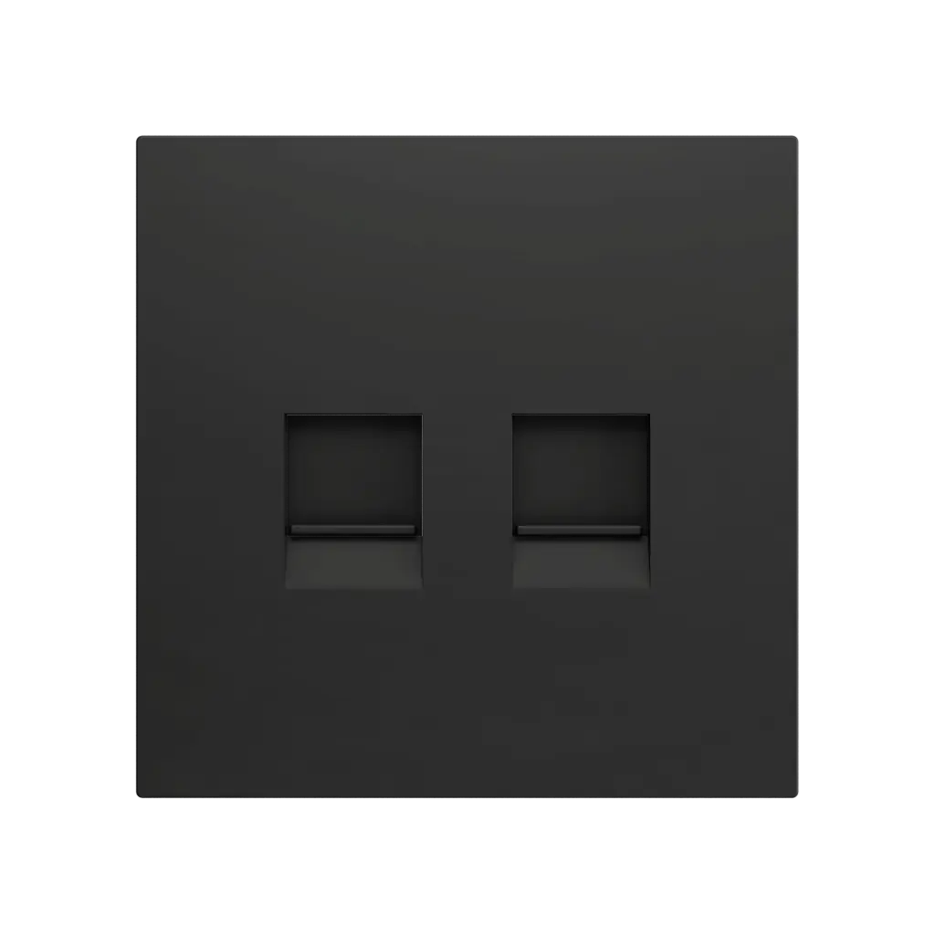 Zennio ZS70 - Centraalplaat voor dubbele RJ45 connector (Antraciet)