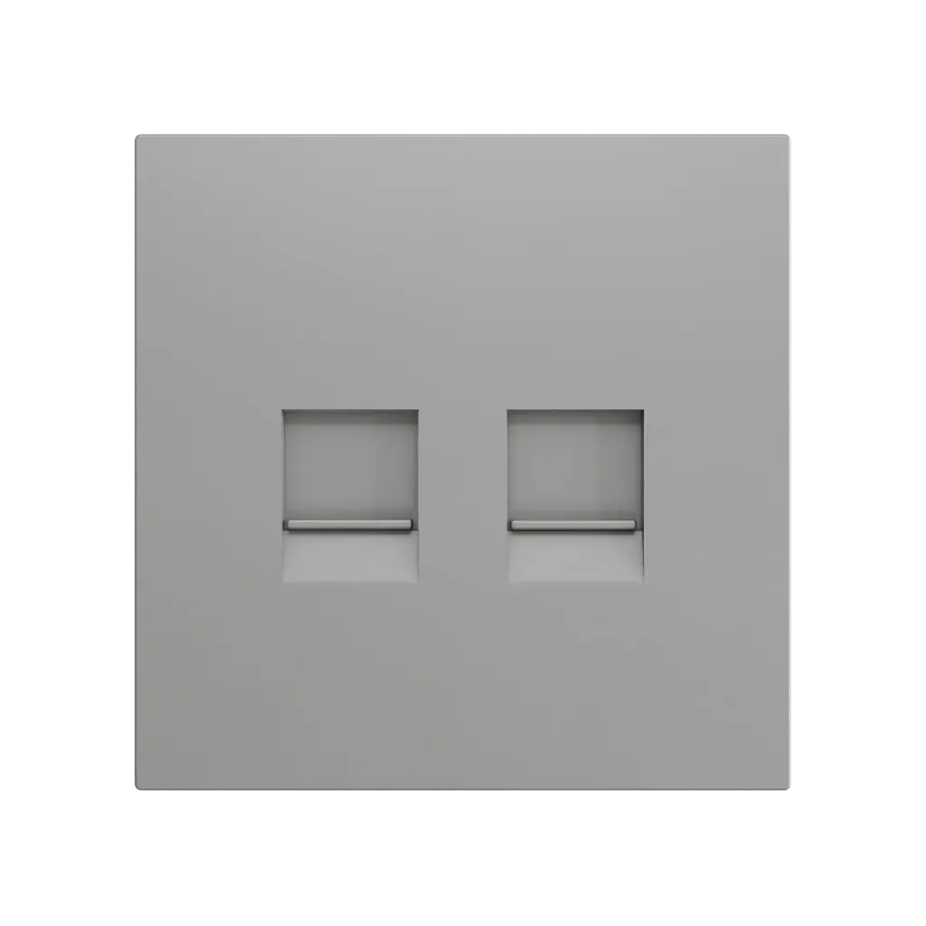 Zennio ZS70 - Centraalplaat voor dubbele RJ45 connector (Zilver)