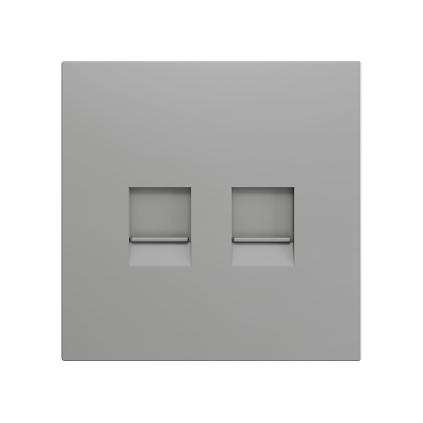 Zennio ZS70 - Centraalplaat voor dubbele RJ45 connector (Zilver)