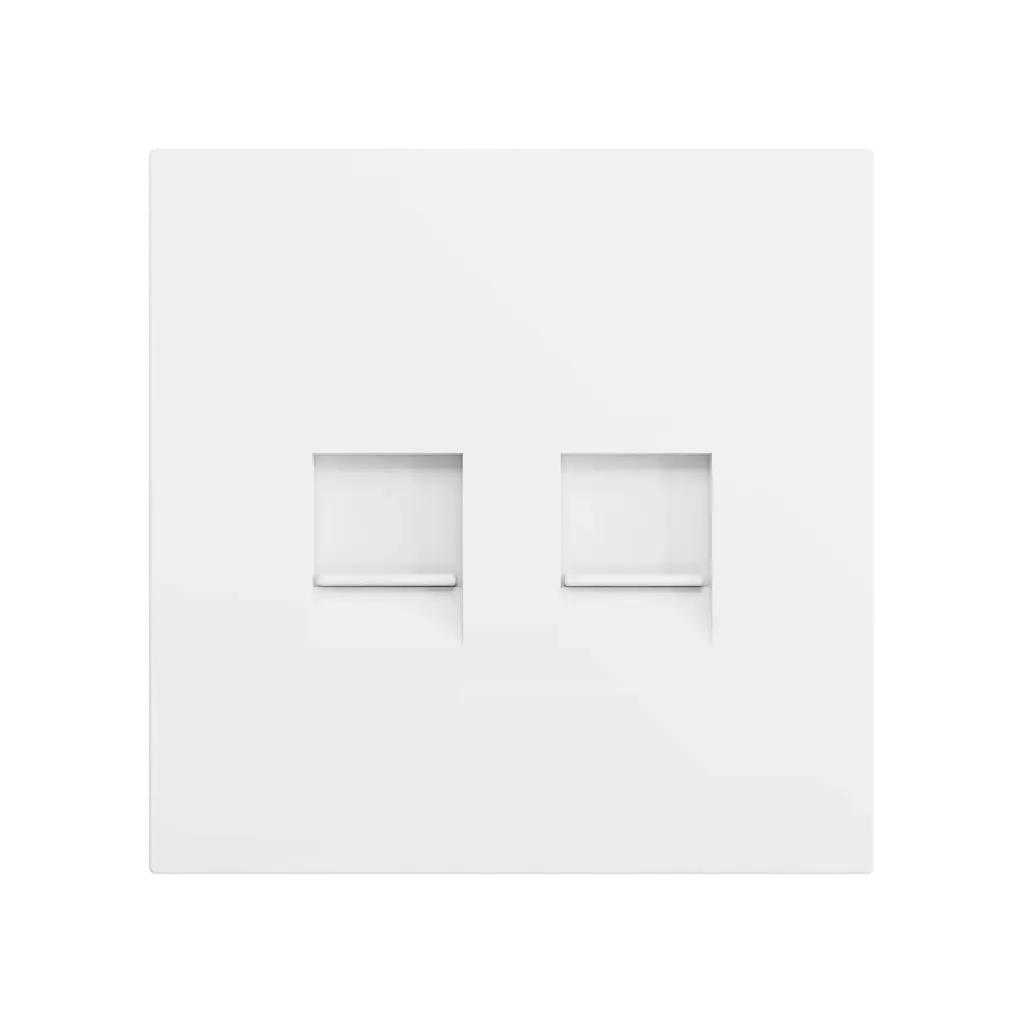 Zennio ZS70 - Centraalplaat voor dubbele RJ45 connector (Mat wit)