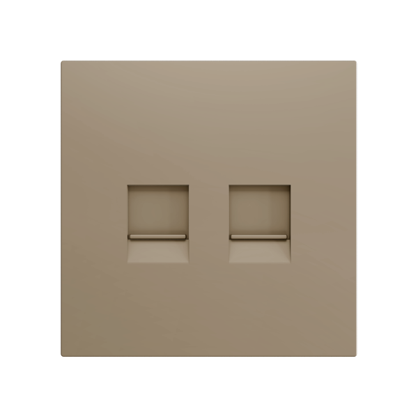 Zennio ZS70 - Centraalplaat voor dubbele RJ45 connector (Champagne)