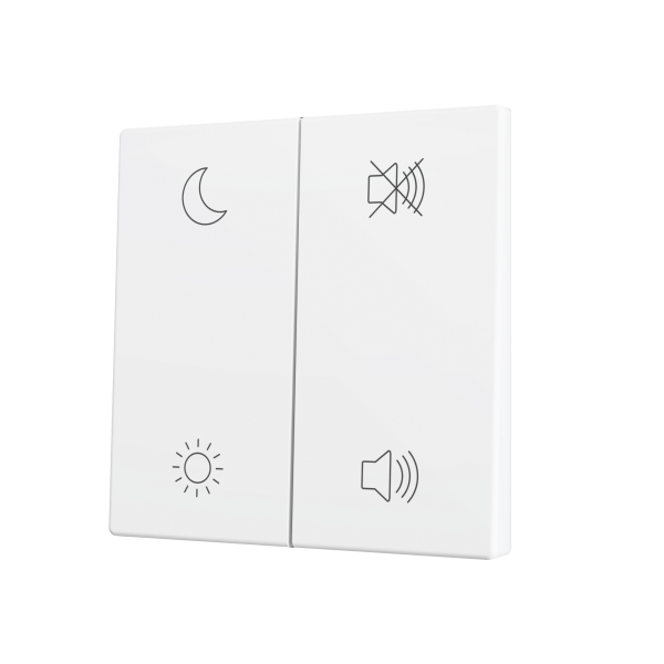 Zennio ZS70 - Dubbele toets (op/neer) voor KNX Soft drukknop - Custom (Mat wit) - Vanaf 100 stuks