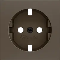 Zennio ZS55 - Centraalplaat voor schuko stopcontact met schroeven ZE8300003 (Mokka)