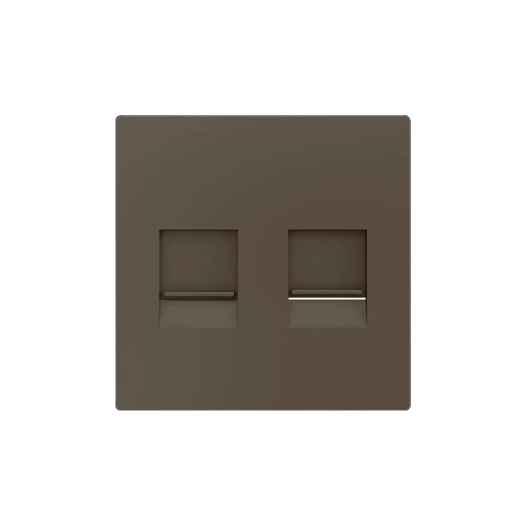 Zennio ZS55 - Centraalplaat voor dubbele RJ45 connector (Mokka)