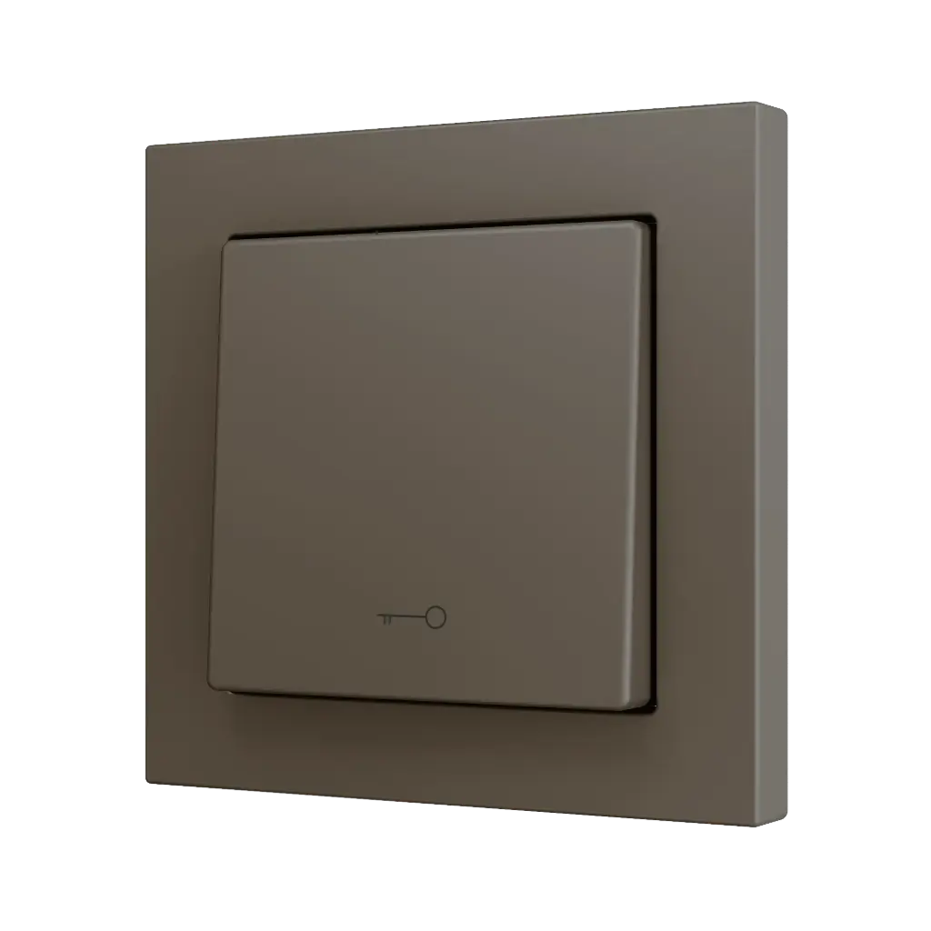 Zennio ZS55 - Soft drukknop - enkel 1-v - sleutel icoon (Mokka)