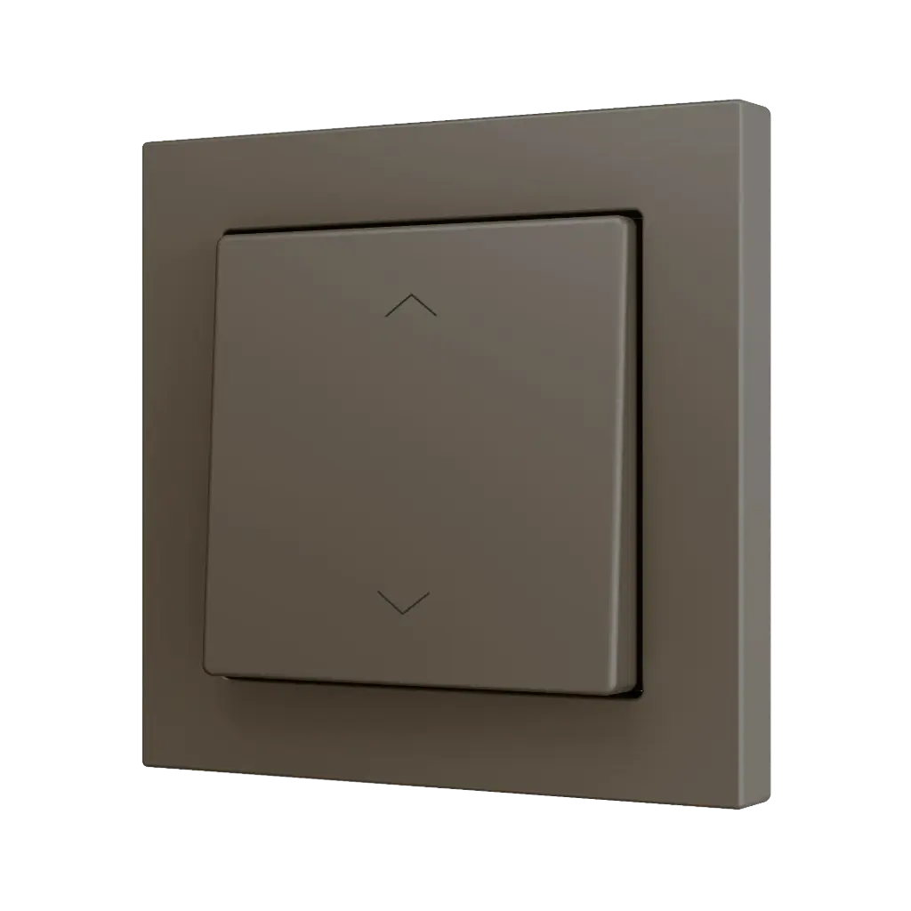 Zennio ZS55 - Bouton poussoir Soft - simple 2-p - icône volet (Moka) - VPE=10