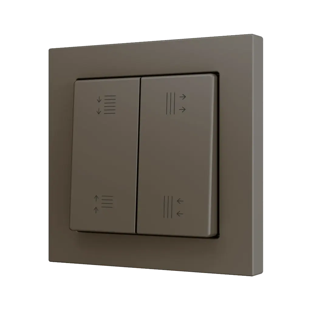 Zennio ZS55 - Soft drukknop - dubbel 4-v (Mokka - Custom) - vanaf 100 stuks