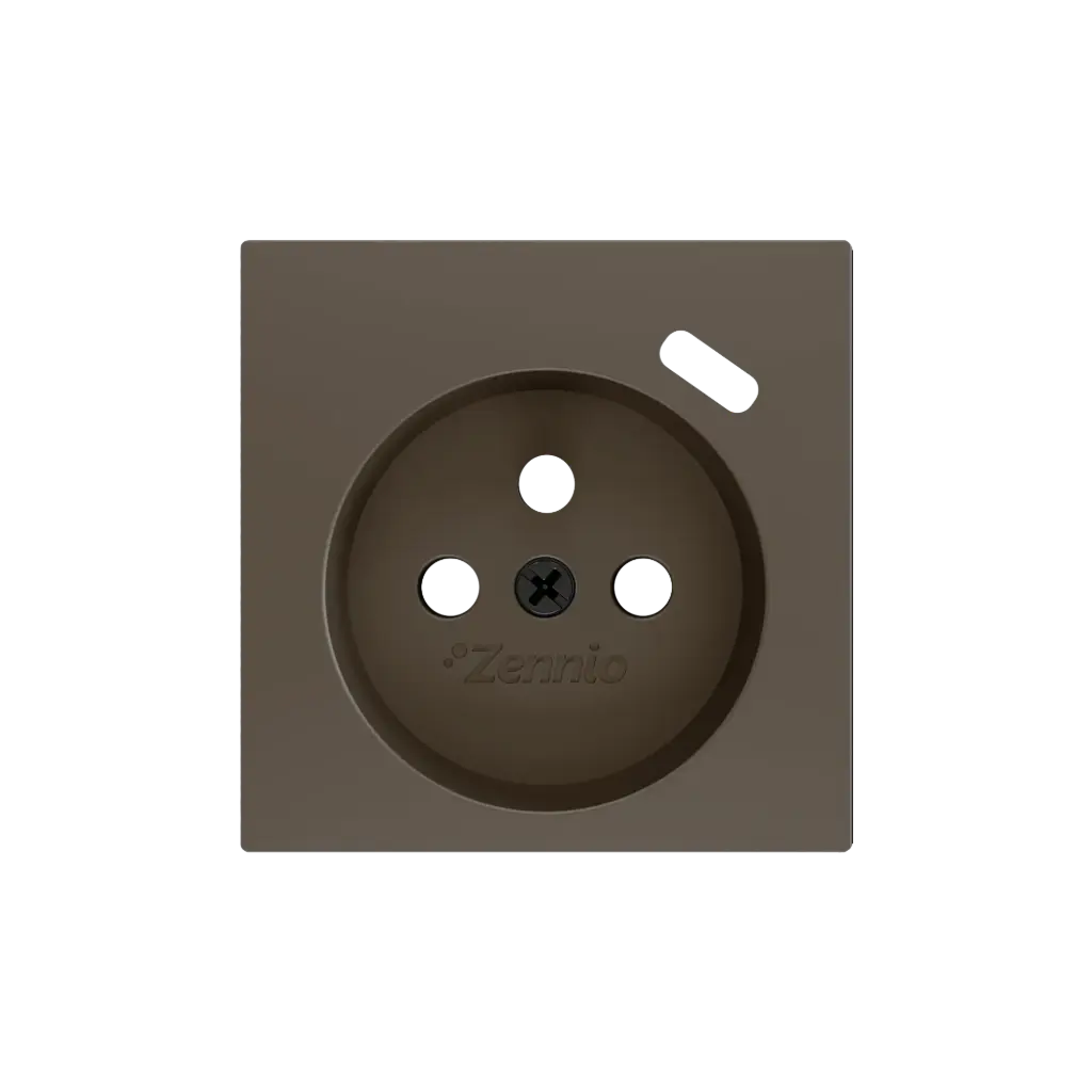 Zennio ZS55 - Centraalplaat 55x55mm voor penaarde stopcontact met USB C (Mokka)