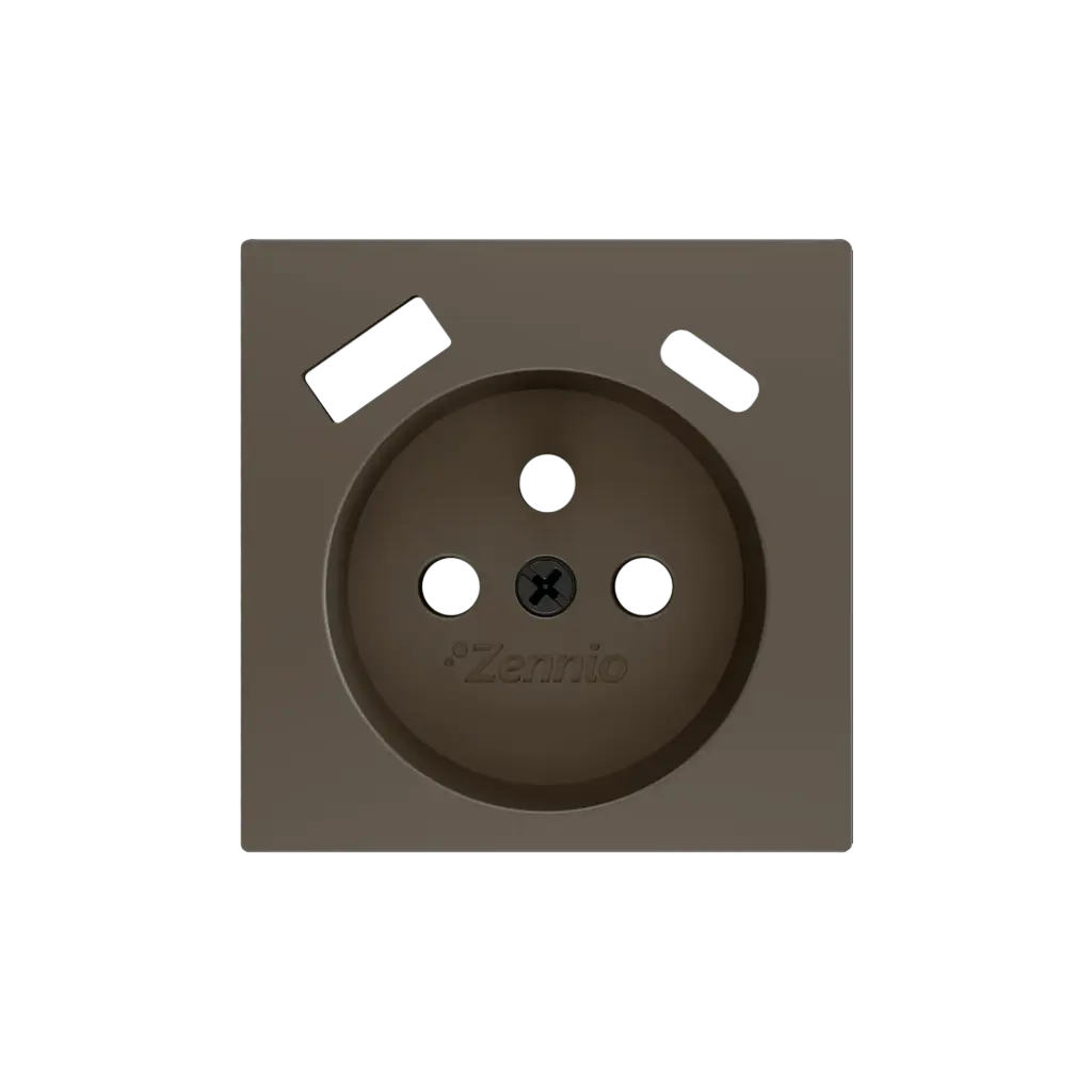 Zennio ZS55 - Centraalplaat 55x55mm voor penaarde stopcontact met USB C+A (Mokka) - VPE=10