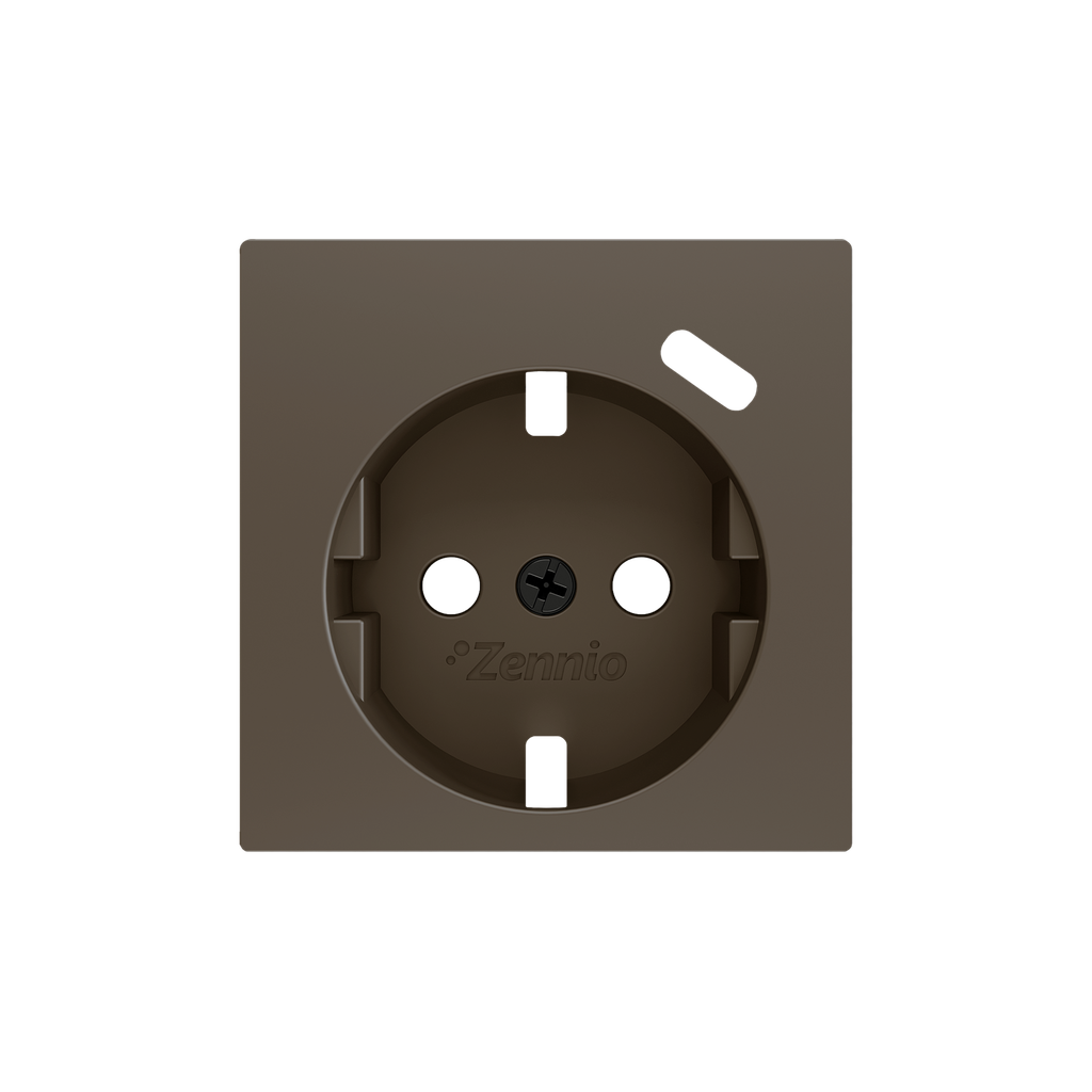 Zennio ZS55 - Cache pour base de prise Schuko avec USB C 55x55 mm (Moka)