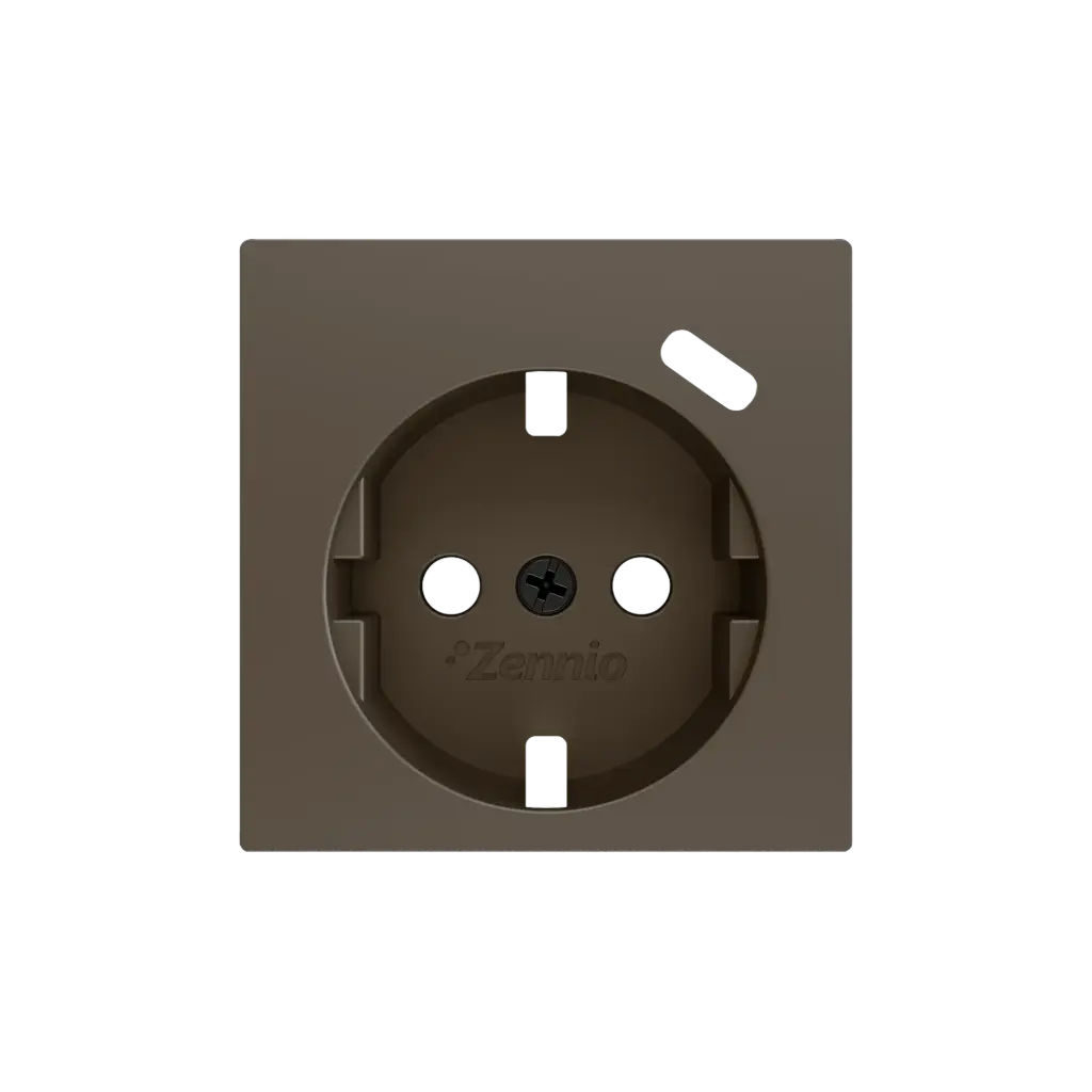 Zennio ZS55 - Centraalplaat 55x55mm voor schuko stopcontact met USB C (Mokka)