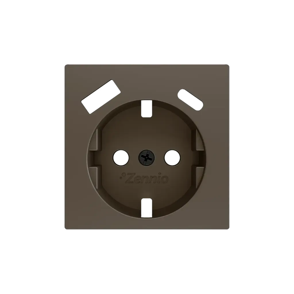 Zennio ZS55 - Cache pour base de prise Schuko avec USB C+A 55x55 mm (Moka)