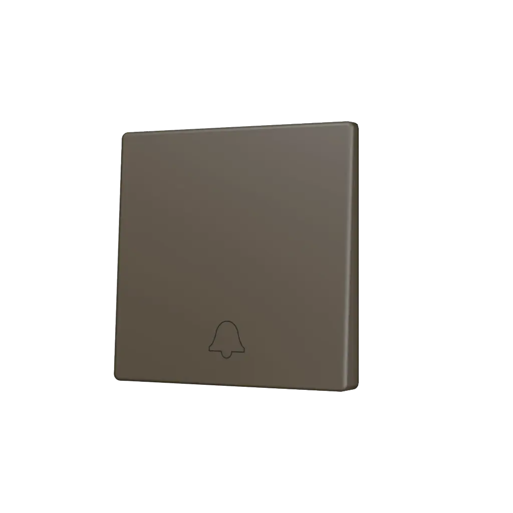 Zennio ZS55 - Touche simple (appui en bas) pour bouton poussoir KNX Soft - Icône de sonnette (Moka)