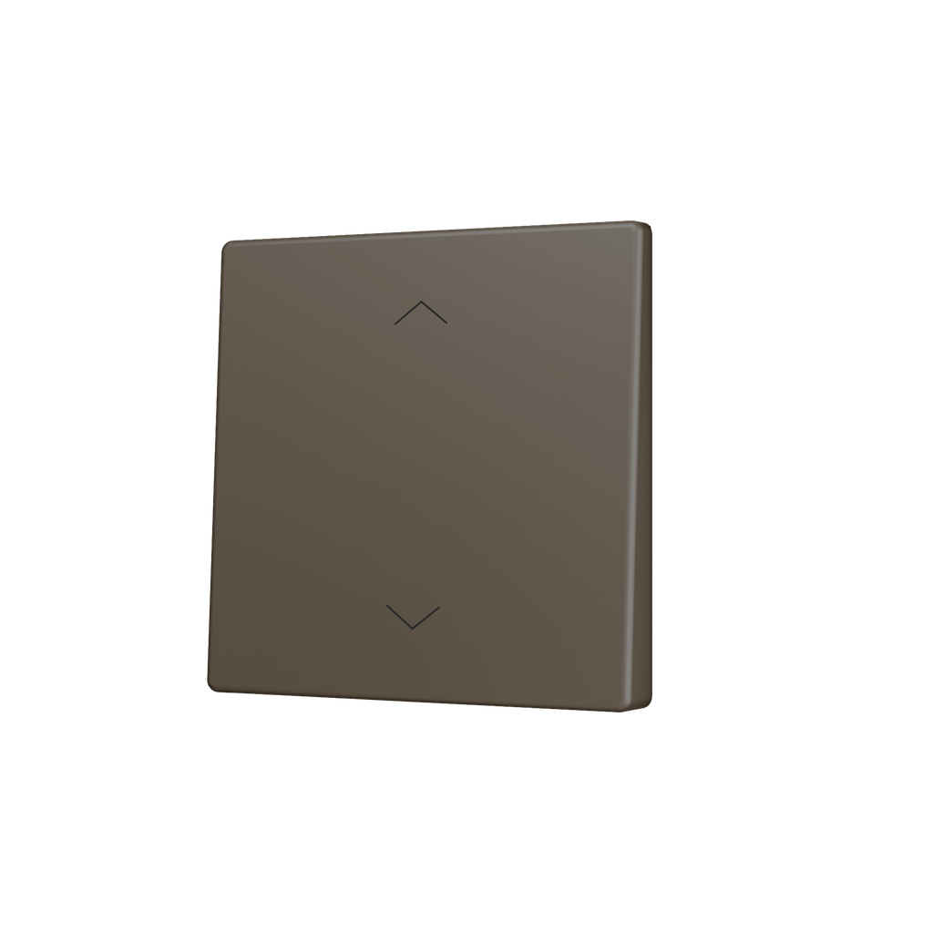Zennio ZS55 - Enkelvoudige toets (op/neer) voor KNX Soft drukknop - Rolluik icoon (Mokka)