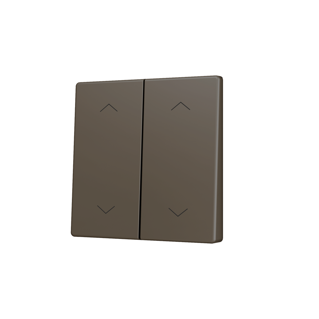 Zennio ZS55 - Dubbele toets (op/neer) voor KNX Soft drukknop - Rolluik icoon (Mokka)