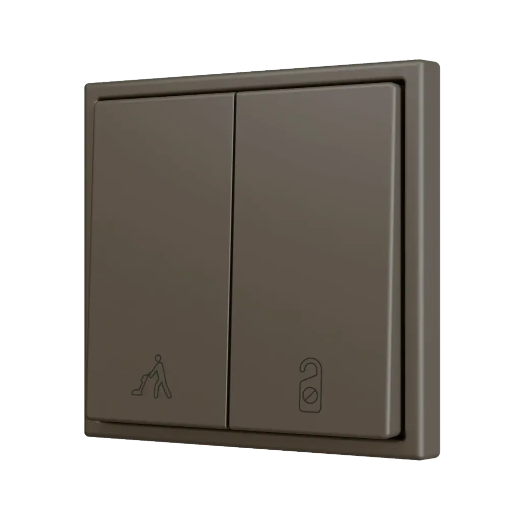 Zennio ZS70 - Bouton poussoir Soft - doublel 2-v (Moka - Custom) - A partir de 100 pièces