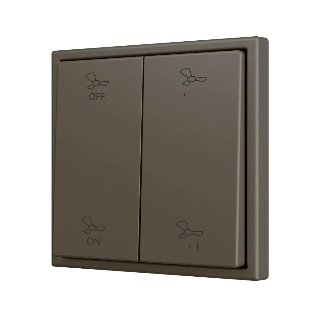 Zennio ZS70 - Bouton poussoir Soft - doublel 4-v (Moka - Custom) - A partir de 100 pièces