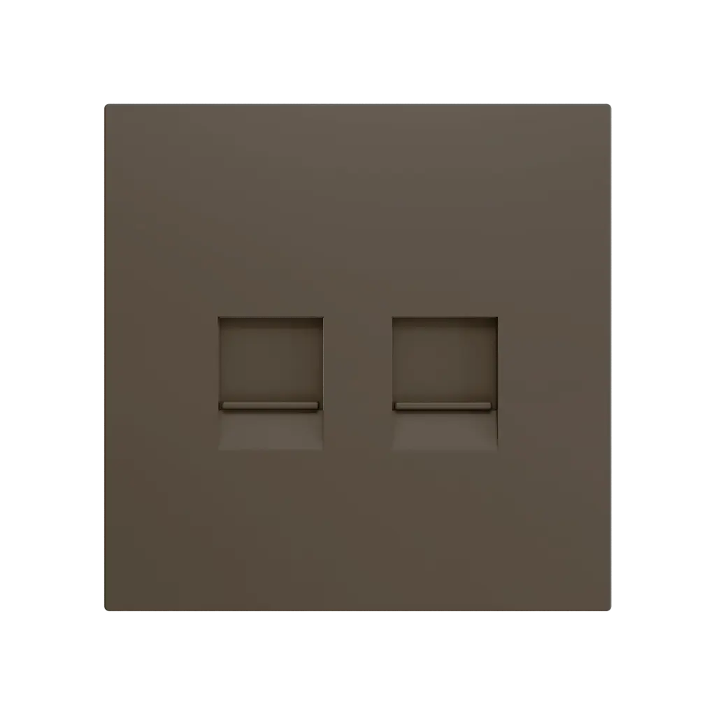 Zennio ZS70 - Centraalplaat voor dubbele RJ45 connector (Mokka) - VPE=10