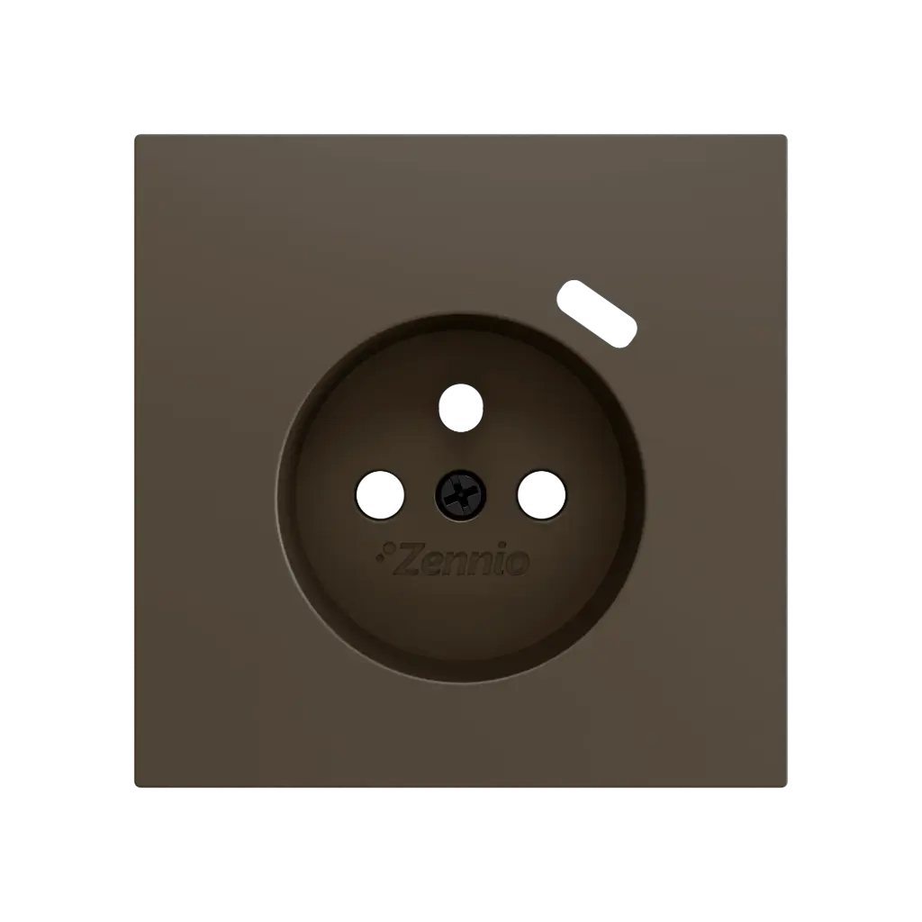 Zennio ZS70 - Centraalplaat 70x70mm voor penaarde stopcontact met USB C (Mokka)