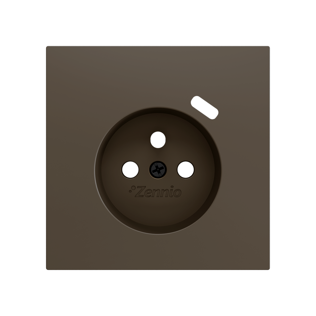 Zennio ZS70 - Enjoliveur 70x70mm pour prise à borne avec USB C (Moka)