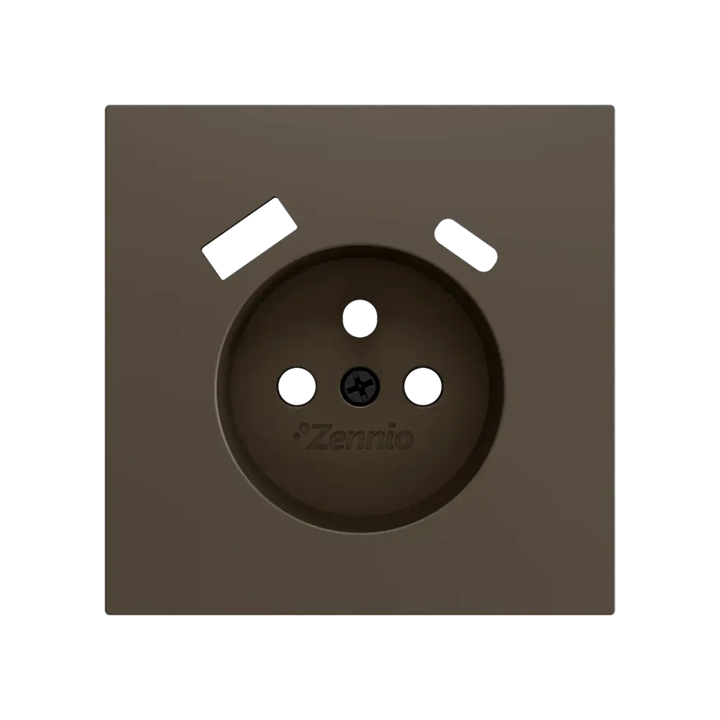 Zennio ZS70 - Centraalplaat 70x70mm voor penaarde stopcontact met USB C+A (Mokka)