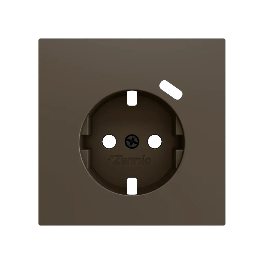 Zennio ZS70 - Centraalplaat 70x70mm voor schuko stopcontact met USB C (Mokka)