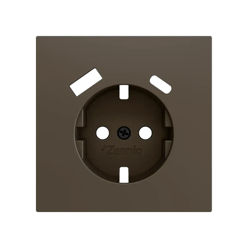 Zennio ZS70 - Centraalplaat 70x70mm voor schuko stopcontact met USB C+A (Mokka)
