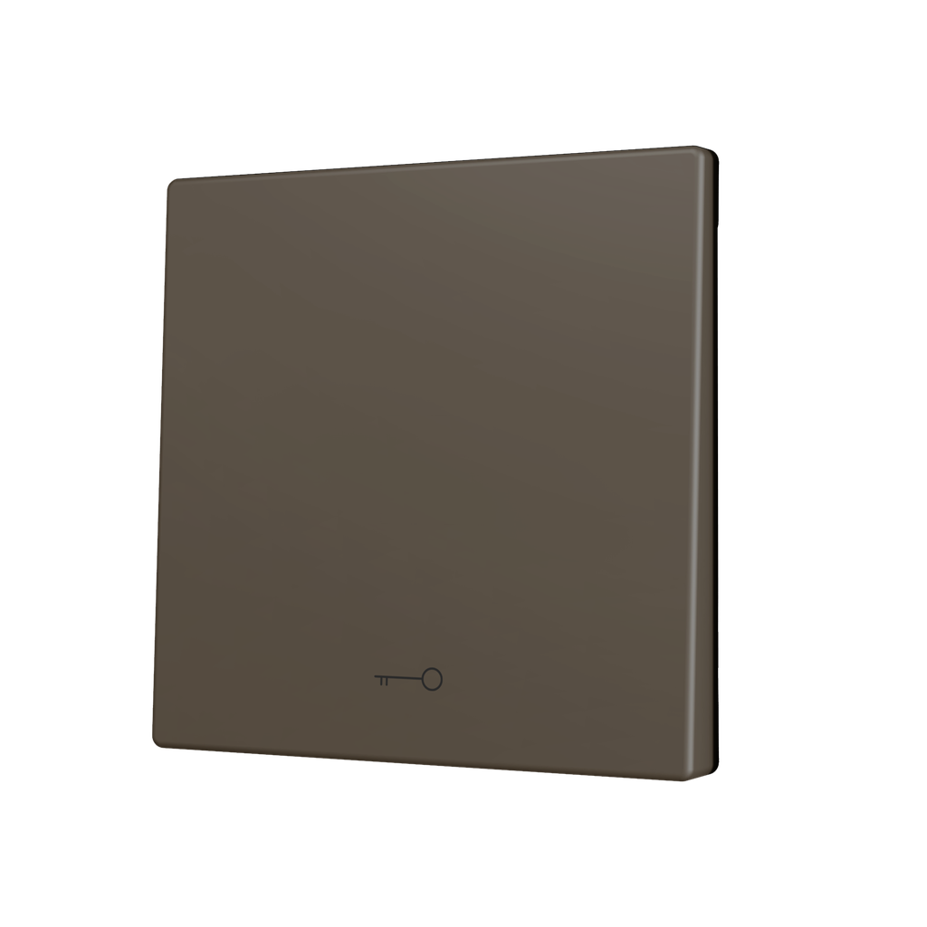 Zennio ZS70 - Enkelvoudige toets (neerwaarts) voor KNX Soft drukknop - Sleutel icoon (Mokka)