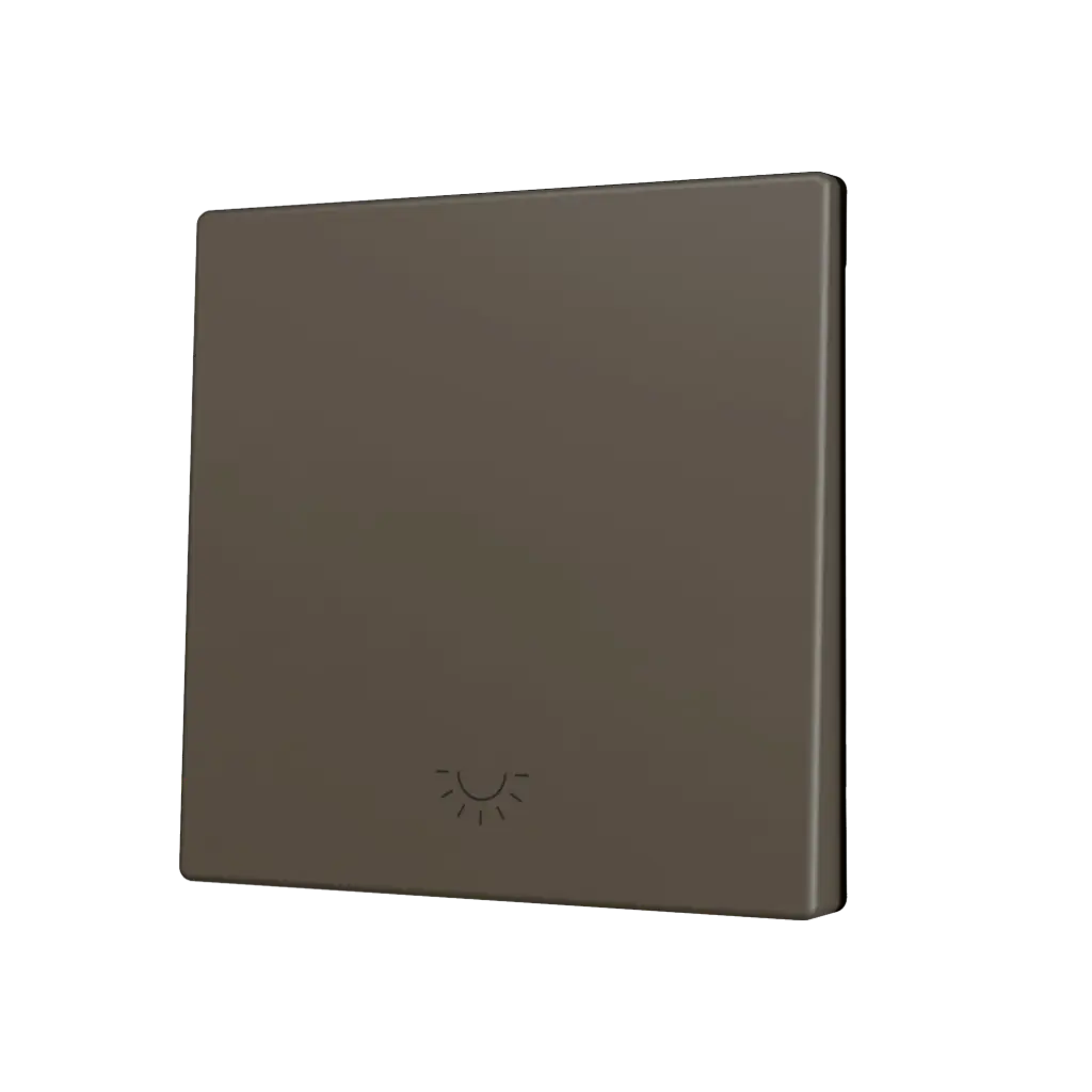 Zennio ZS70 - Touche simple (appui en bas) pour bouton poussoir KNX Soft - Icône de lumière (Moka)
