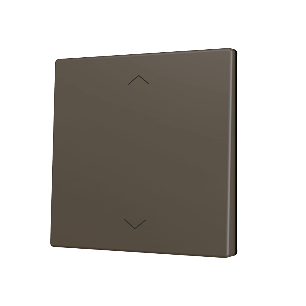 Zennio ZS70 - Enkelvoudige toets (op/neer) voor KNX Soft drukknop - Rolluik icoon (Mokka)
