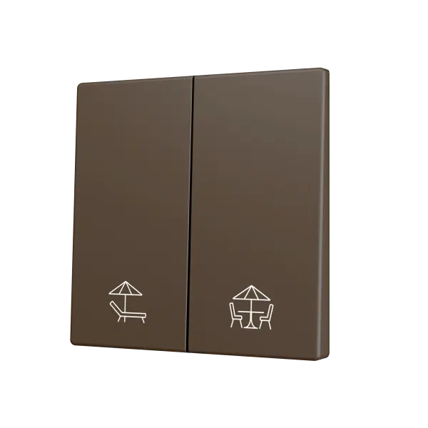 Zennio ZS70 - Dubbele toets (neerwaarts) voor KNX Soft drukknop - Custom (Mokka) - Vanaf 100 stuks
