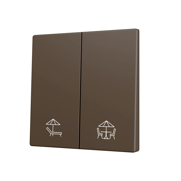 Zennio ZS70 - Touche double (appui en bas) pour bouton poussoir KNX Soft - Custom (Moka) - A partir de 100 pièces