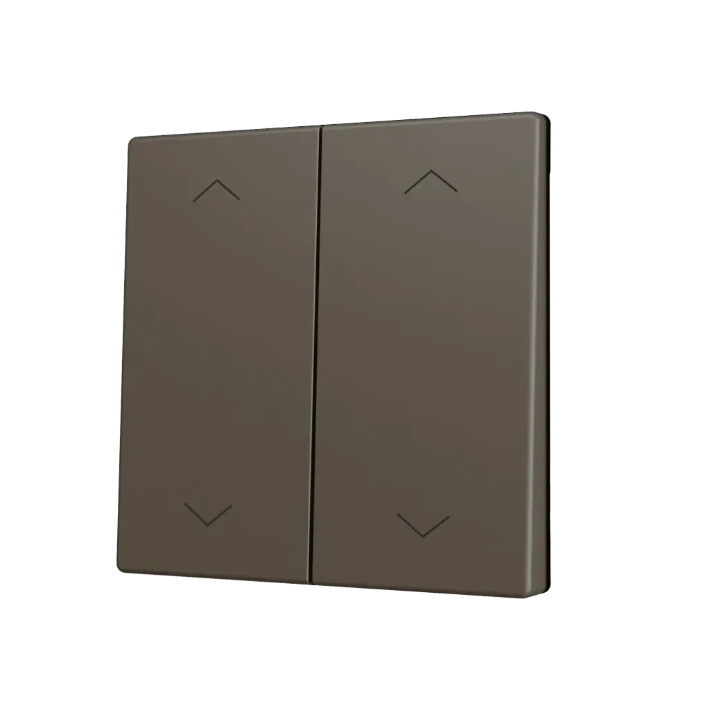Zennio ZS70 - Dubbele toets (op/neer) voor KNX Soft drukknop - Rolluik icoon (Mokka)