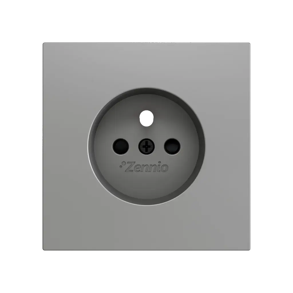 Zennio ZS70 - Cache pour prise avec broche de terre à vis ZE8300005 (Argent)