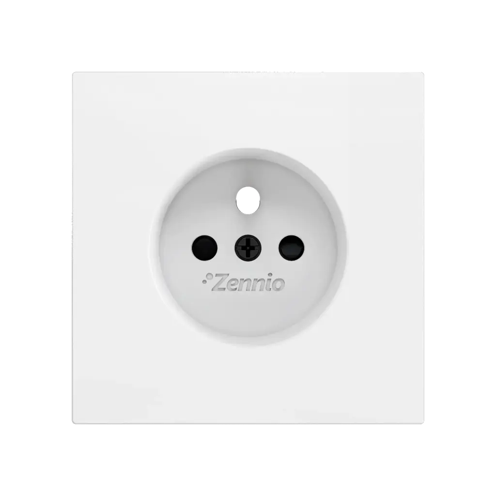 Zennio ZS70 - Centraalplaat voor penaarde stopcontact met schroeven ZE8300005 (Mat wit)