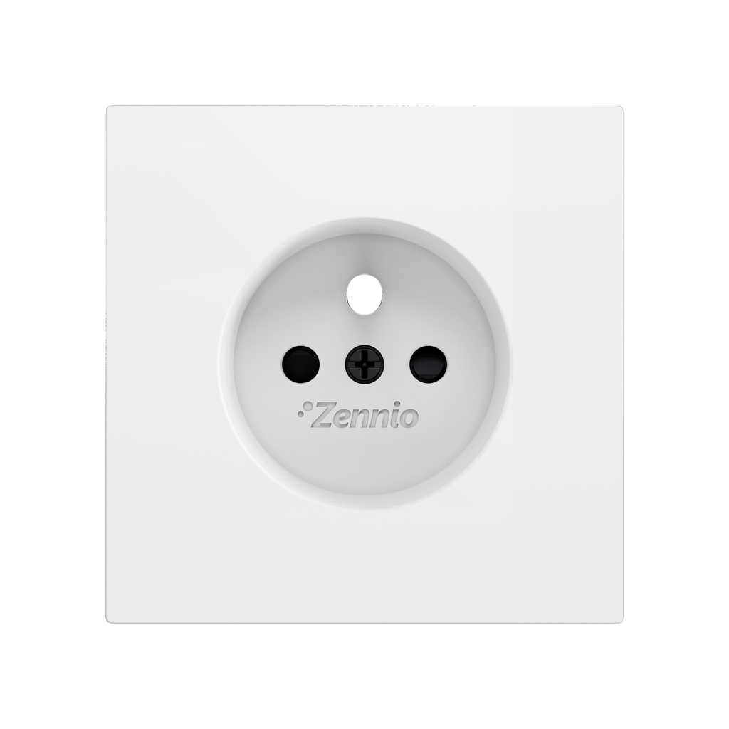 Zennio ZS70 - Centraalplaat voor penaarde stopcontact met schroeven ZE8300005 (Mat wit)