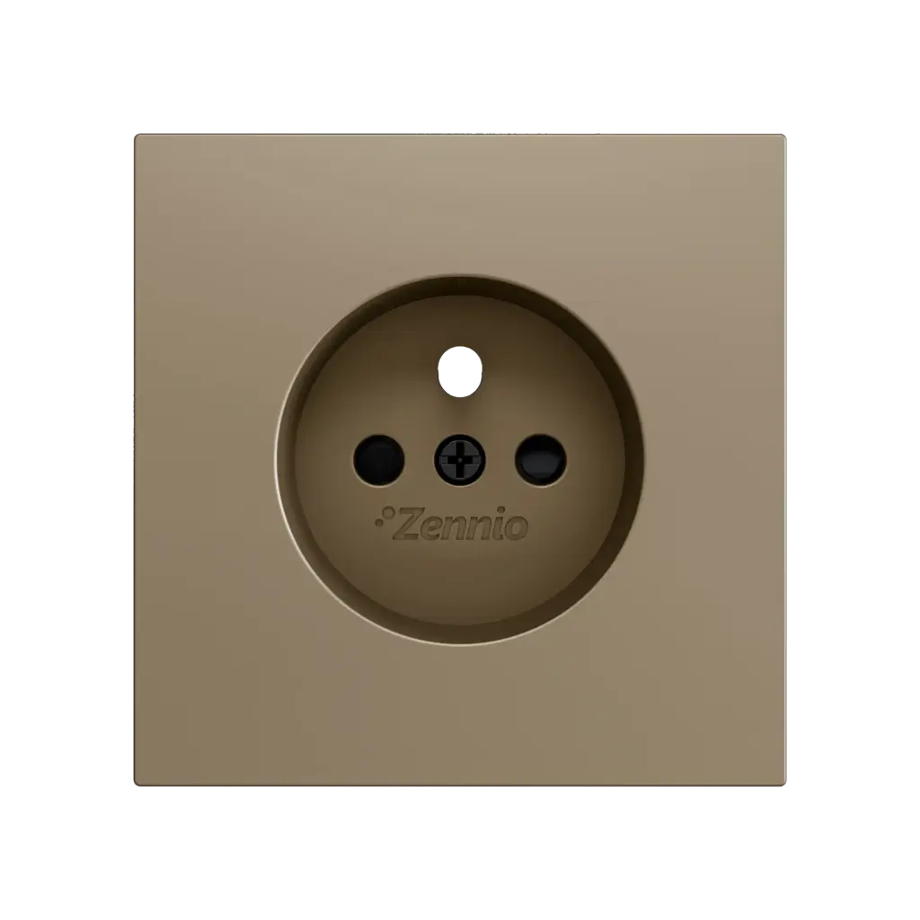 Zennio ZS70 - Centraalplaat voor penaarde stopcontact met schroeven ZE8300005 (Champagne)