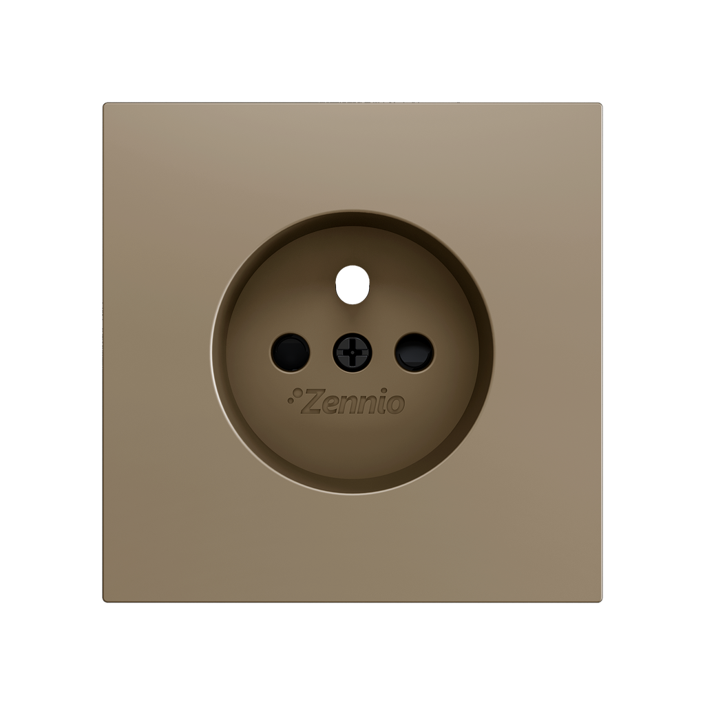 Zennio ZS70 - Centraalplaat voor penaarde stopcontact met schroeven ZE8300005 (Champagne)