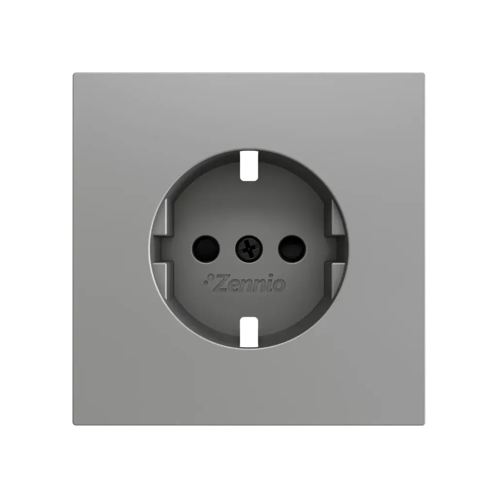 Zennio ZS70 - Centraalplaat voor schuko stopcontact met schroeven ZE8300003 (Zilver) - VPE=10