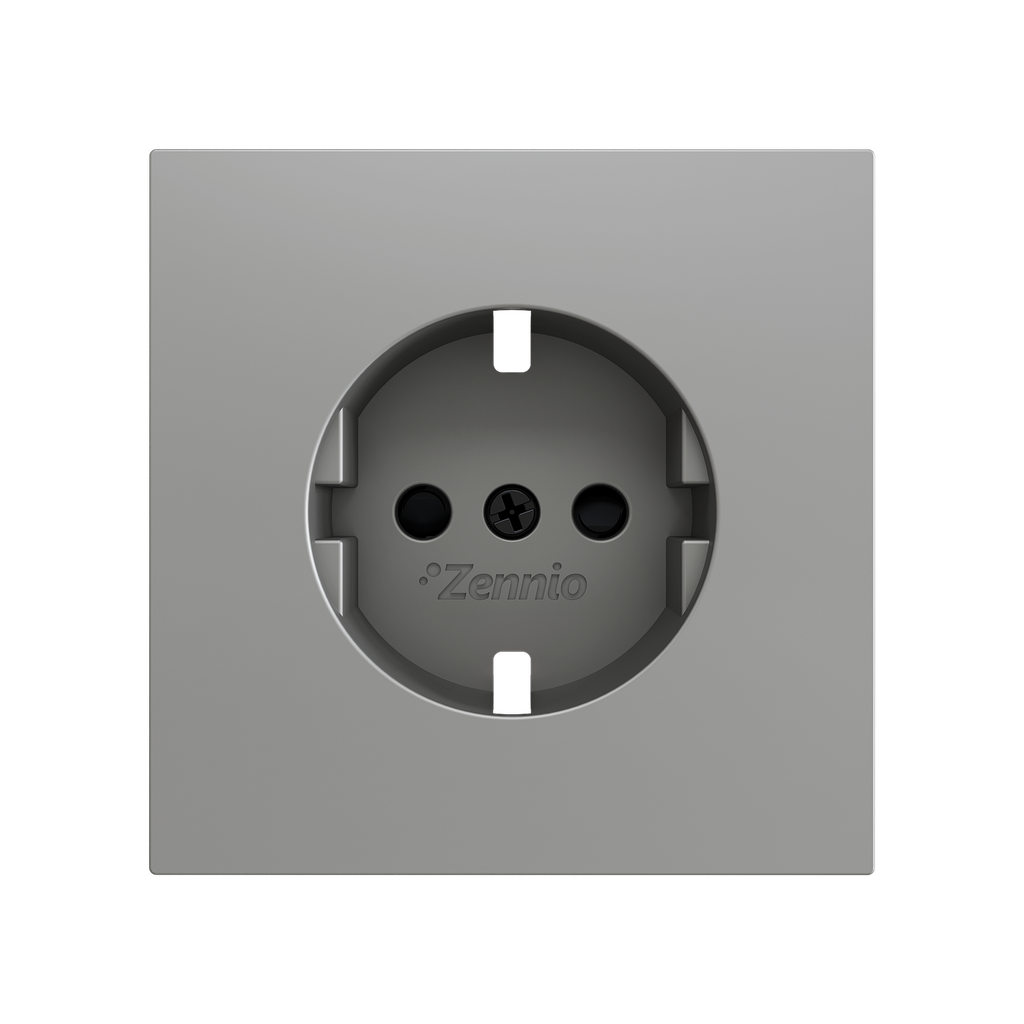 Zennio ZS70 - Centraalplaat voor schuko stopcontact met schroeven ZE8300003 (Zilver)