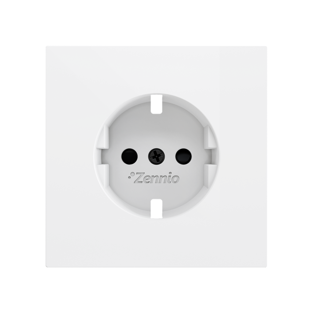 Zennio ZS70 - Centraalplaat voor schuko stopcontact met schroeven ZE8300003 (Mat wit)