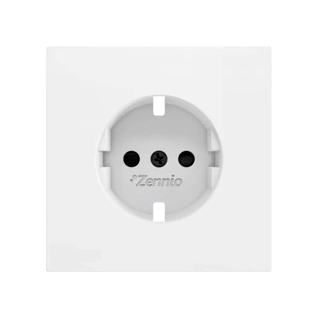 Zennio ZS70 - Centraalplaat voor schuko stopcontact met schroeven ZE8300003 (Mat wit)