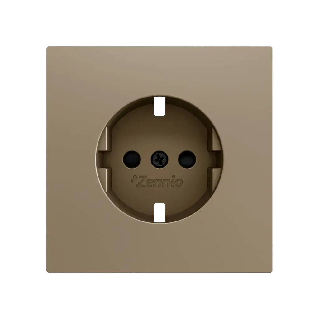 Zennio ZS70 - Centraalplaat voor schuko stopcontact met schroeven ZE8300003 (Champagne)
