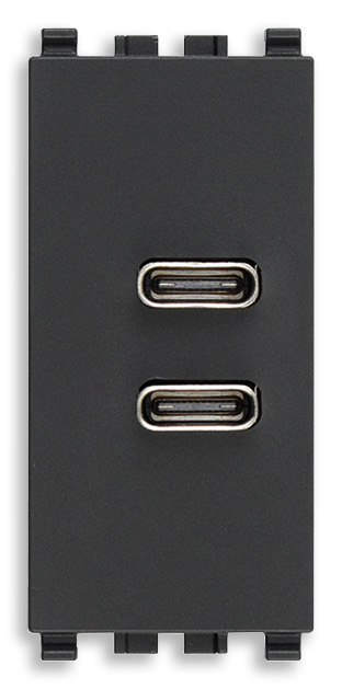 Vimar Eikon - USB C+C Voedingsunit 1M 15W 5V (Grijs)